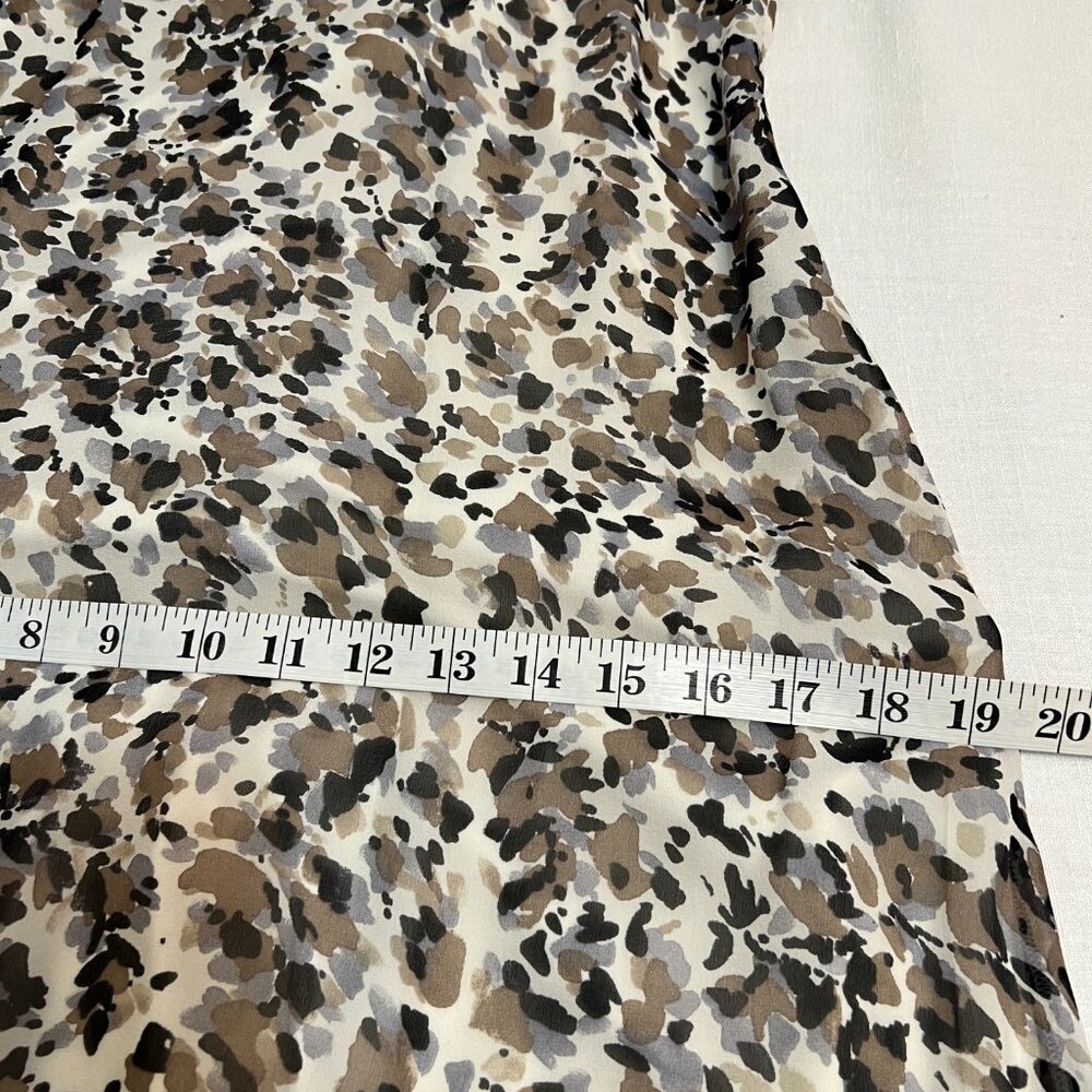 Kensie 100% Silk Dress Sz 4 Brown Animal Print Criss Cross Back Mini Cocktail - Picture 10 of 12